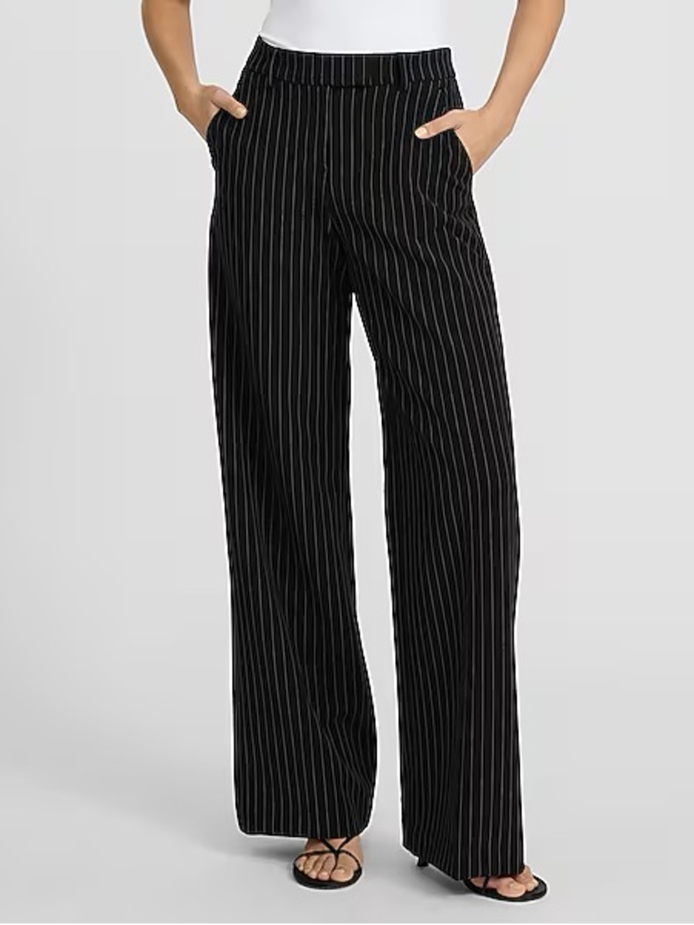 Express-Mid Rise Pinstripe Trousers